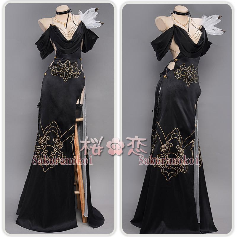 ニーア オートマタ コスプレ衣装 NieR Automata 2Bチャイナドレス ヨルハ二号B型 衣装 cosplay イベント パーティー コスチューム 変装 仮装 uw1692 ニーア オートマタ コスプレ衣装 NieR Automata 2Bチャイナドレス