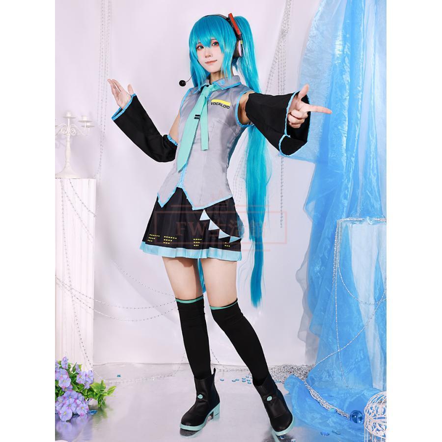 初音ミク V2公式服 （こうしき）コスプレ衣装 ウィッグ 靴