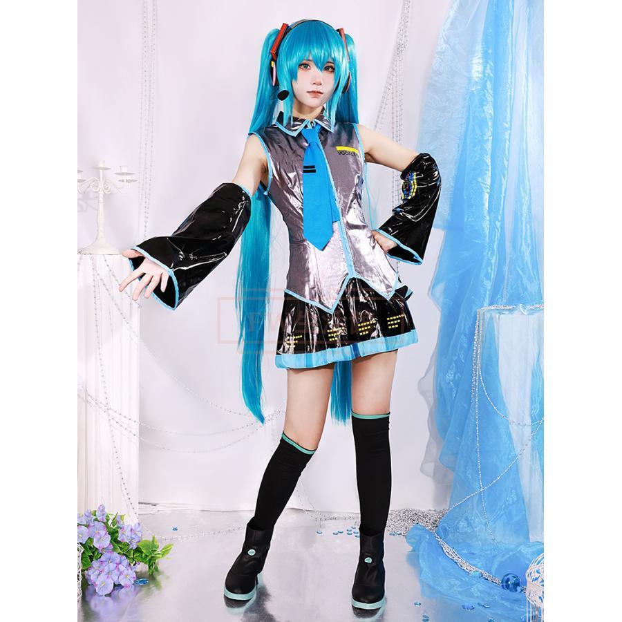 初音ミク V2公式服 （こうしき）コスプレ衣装 ウィッグ 靴