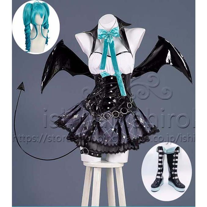 初音ミク あらいぐまラスカル 悪魔 PU革 コスプレ衣装コスチューム
