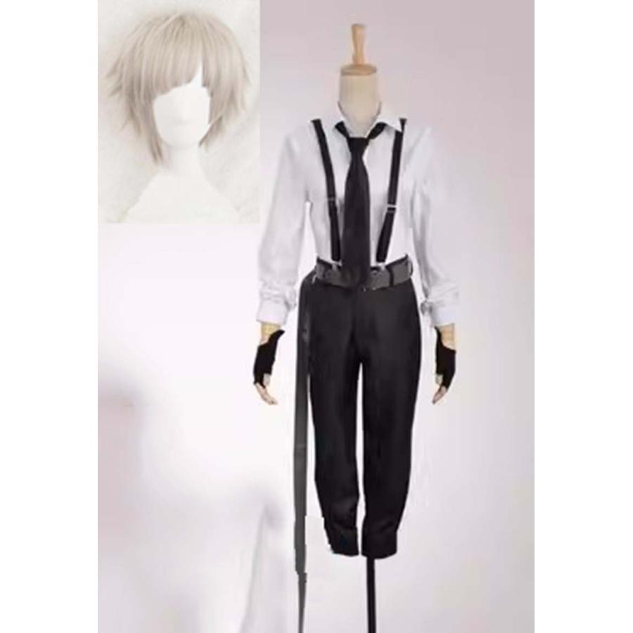 文豪ストレイドッグス 風 中島敦 コスプレ 衣装 制服 ウィッグ 男/女用