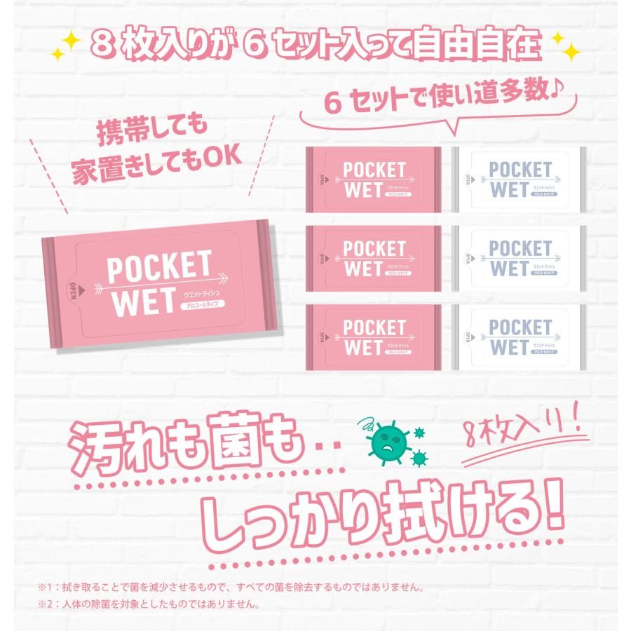 POCKET WET 6個入 / ポケットウェット 除菌対策 除菌グッズ