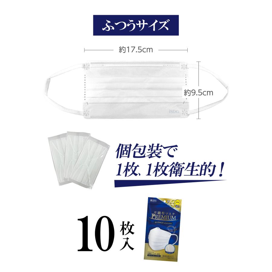 医食同源ドットコム 不織布マスク PREMIUM ふつう 7枚+3枚 / 立体型