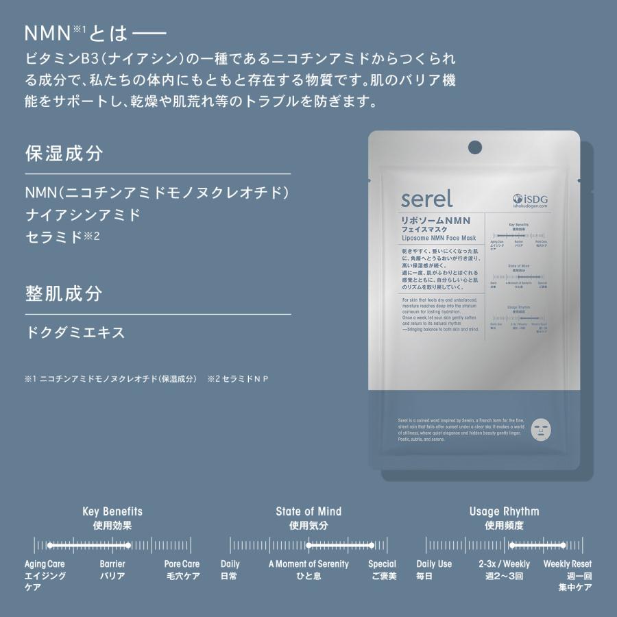セレル リポソームNMNフェイスマスク / セレル serel NMN フェイスマスク シートマスク リポソーム 保湿 高保湿 エイジングケア 美容マスク スキンケア |  | 05
