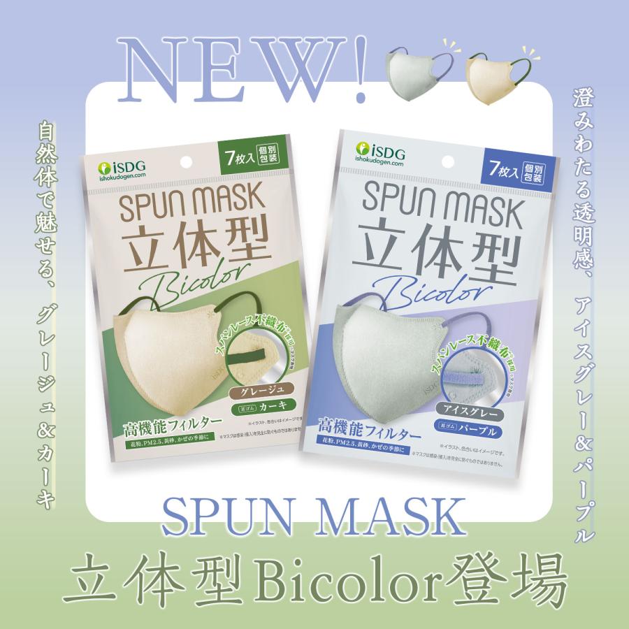 医食同源ドットコム 立体型スパンレース不織布カラーマスク バイカラー