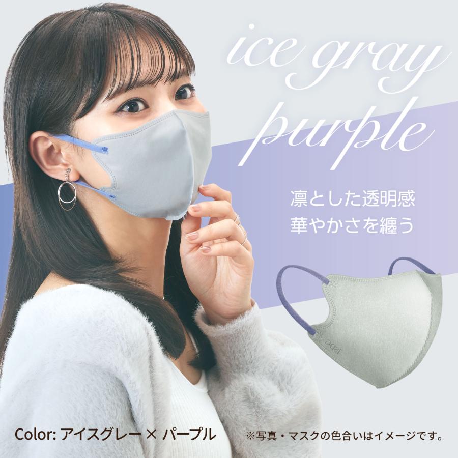 立体型スパンレース不織布カラーマスク バイカラー 7枚入 / アイスグレー パープル グレージュ カーキ 花粉対策 マスク 花粉症対策 マスク 立体型 グレージュ | 医食同源ドットコム | 09