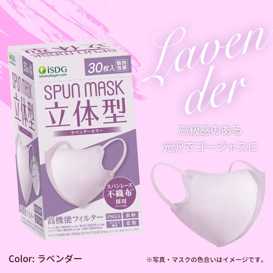 医食同源ドットコム iSDG SPUN MASK 立体型 ピンク　30枚×5箱 医食同源ドットコム メーカー公式 30枚入 立体型スパンレース不織布