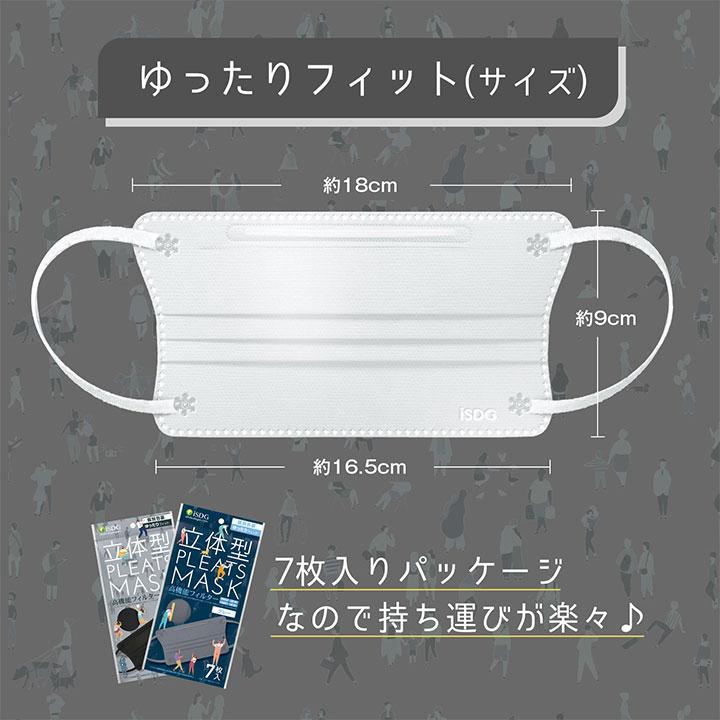 医食同源ドットコム 立体型プリーツマスク ゆったりフィット 7枚入