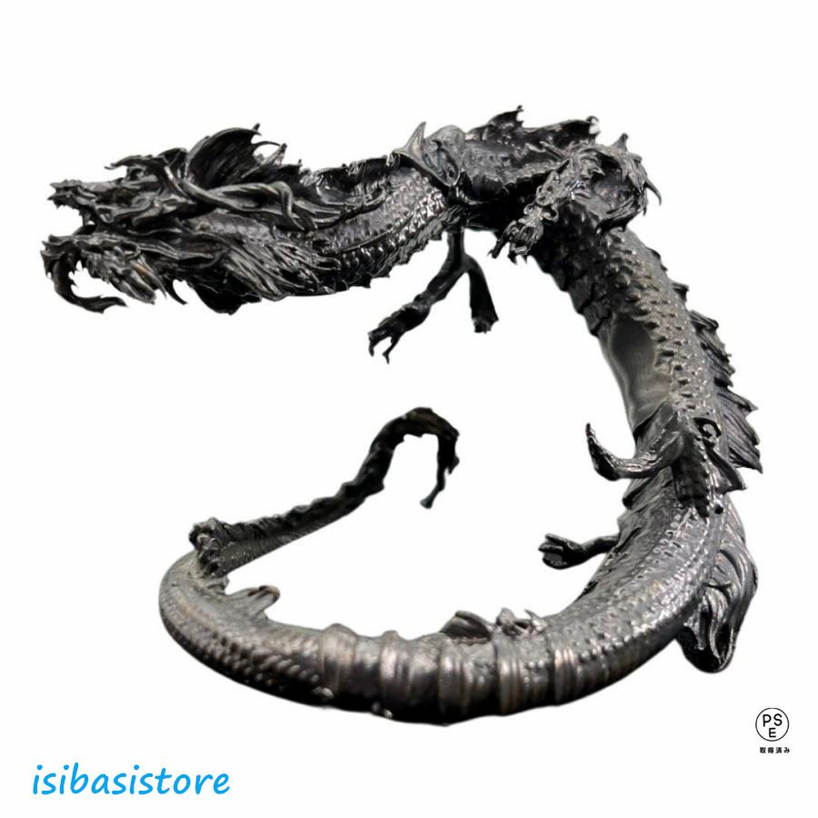 風水 龍 ブラックドラゴン -黒鱗滅竜- 金属 置物 竜 玄関 風水