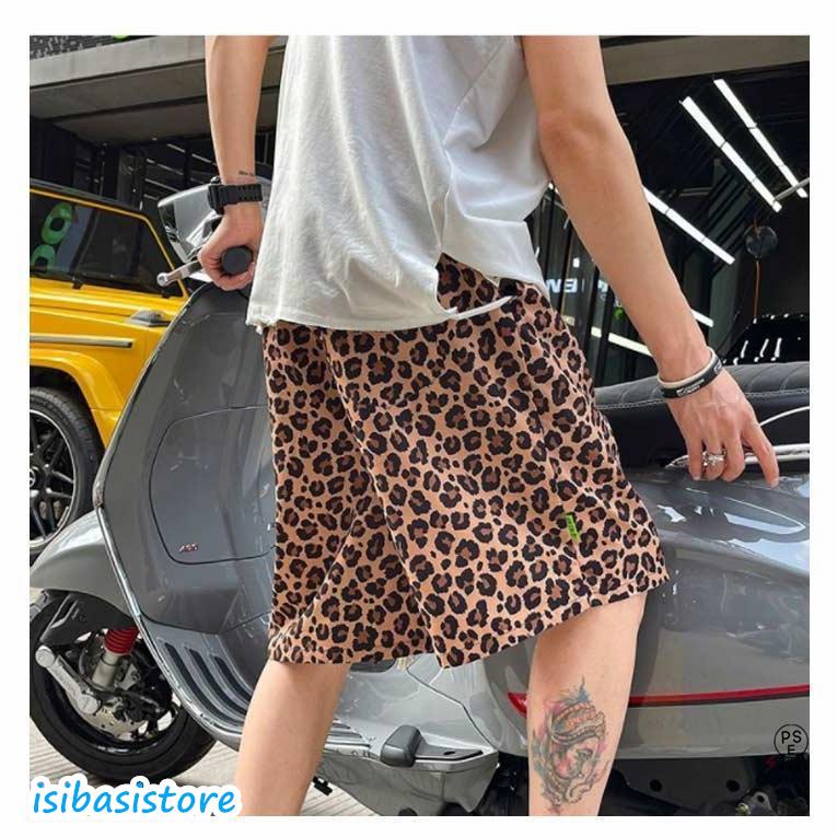 ハーフパンツ メンズ ヒョウ柄 ゆったりショートパンツ ショーツ