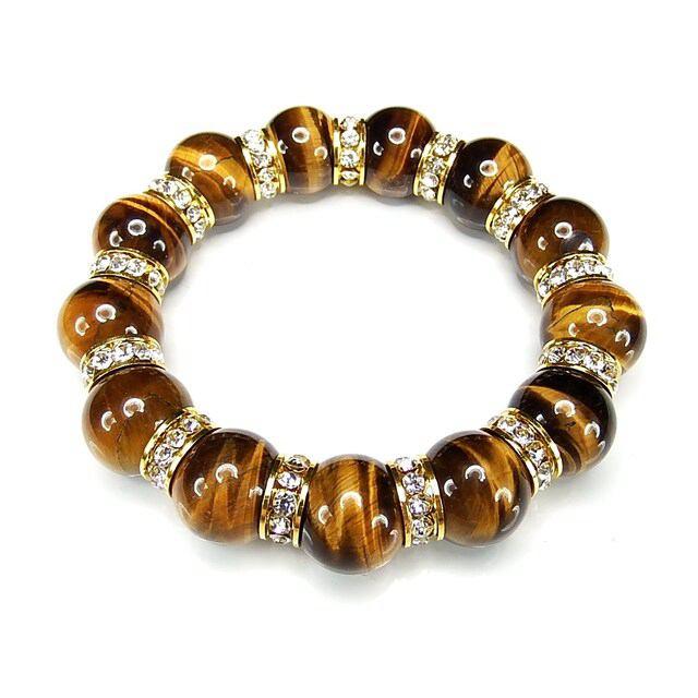 AAAタイガーアイ16mmブレスレット超大迫力高級豪華ロンデル天然石石街