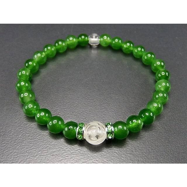 天然石 水晶 バラ 8mm グリーン ジェード オシャレ ブレスレット