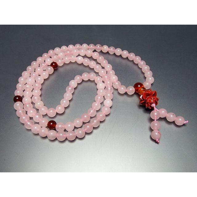 ローズクォーツ 蓮の花 天然石 パワーストーン ブレスレット