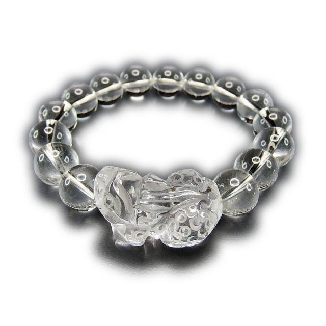 天然石AAA本水晶ヒキュウ彫りブレスレット数珠12mm仕様1