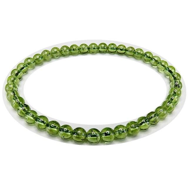 天然AA+ペリドットブレスレット4mm強小玉貴重天然石黄金の宝石8