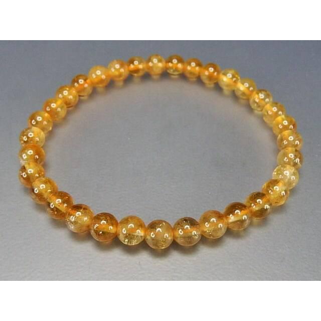 AAAシトリン小玉約5mm強濃い目未着色天然石ブレスレット商売繁栄 : 石  