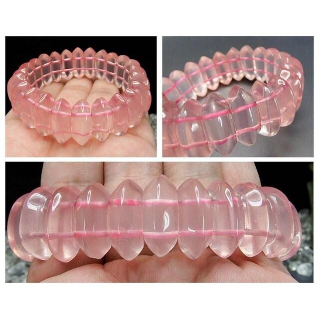 レア品良質ローズクォーツバングルブレスレット天然石マダガスカル産
