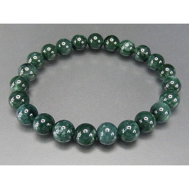 厳選良品深緑色ひすい天然石本翡翠ジェダイト約8mmブレスレット綺麗