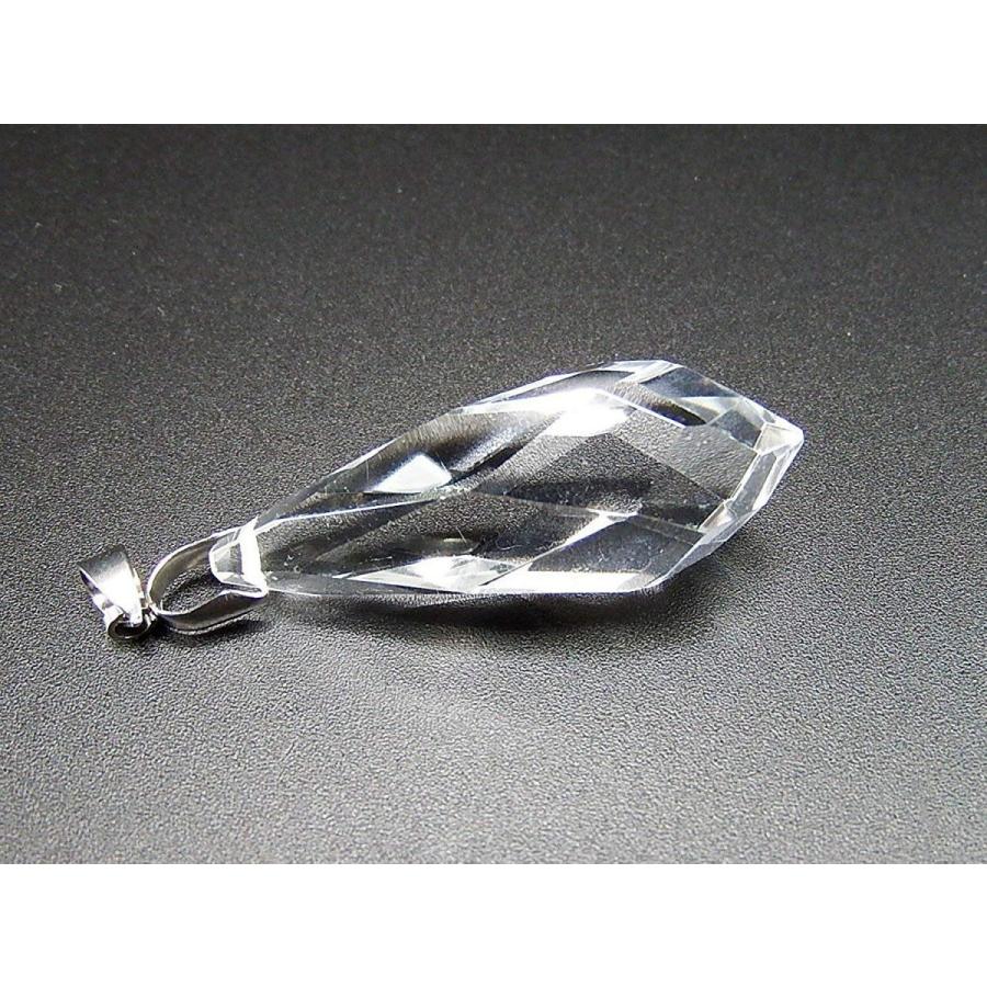 天然石AAAA本水晶ペンダントトップステンレス金具オリジナルカット