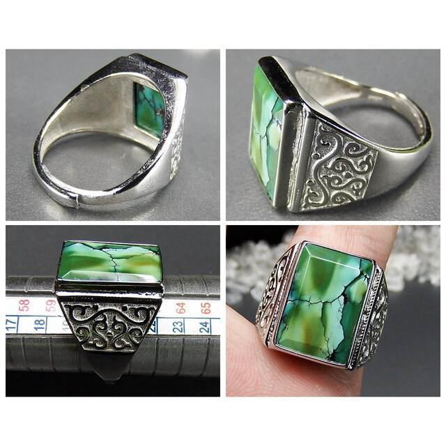 逸品大粒ターコイズ天然石シルバー925指輪20号石街U0335 : 石街 - 通販