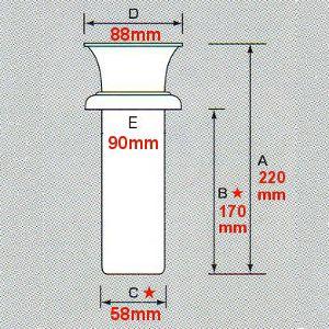 お墓用花立 ステンレス製 筒径:58mm(特大) 中入れ式ツバ付 1対2 お墓用花立 ステンレス製 筒径:58mm(特大) 中入れ式ツバ付 1対2