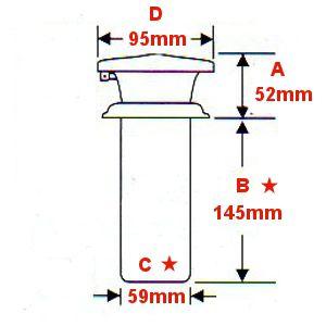 お墓用花立 高級ステンレス製 筒径：59mm フタ付 中入れ式ツバ付 1対2本セット (メーカー取寄)(ポピー59)の画像