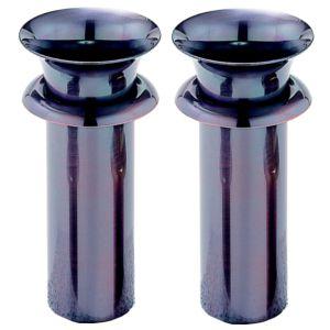 お墓用 花立 カラーステンレス製 ブロンズ 筒径:54mm(小) 中入れ式ツバ付 1対2本セット (メーカー取寄)(ブロンズツバ54(S))