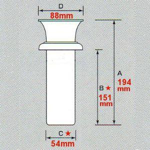お墓用 花立 カラーステンレス製 ブロンズ 筒径:54mm(小) 中入れ式ツバ付 1対2本セット (メーカー取寄)(ブロンズツバ54(S))