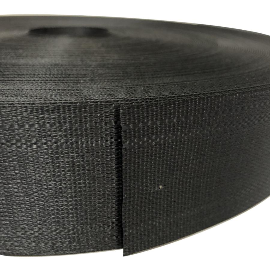 石材用 シートベルト生地 エステルベルト 黒 幅47mm×厚み1.2mm×長さ50m 