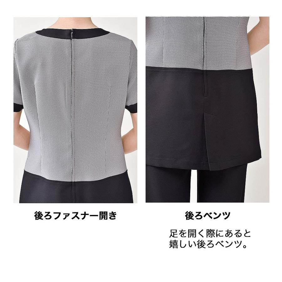 ELEFEE エレフィ エステティック 千鳥柄 チュニック ブラック