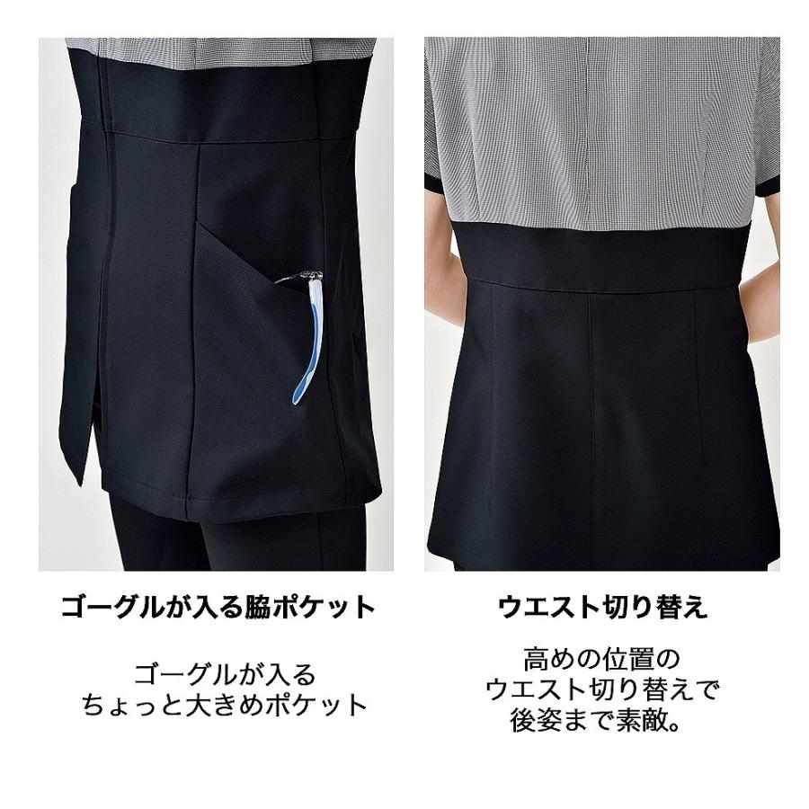 ELEFEE エレフィ エステティック 千鳥柄 ワンピース ブラック