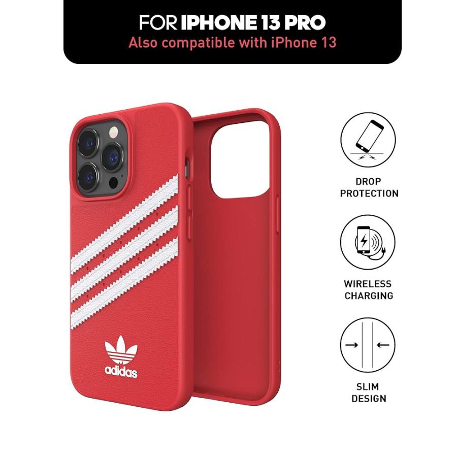 adidas iPhone13Pro ケース カバー サンバ 3-ストライプス & ロゴ スカーレット SAMBA scarlet 47117｜isitobara｜02