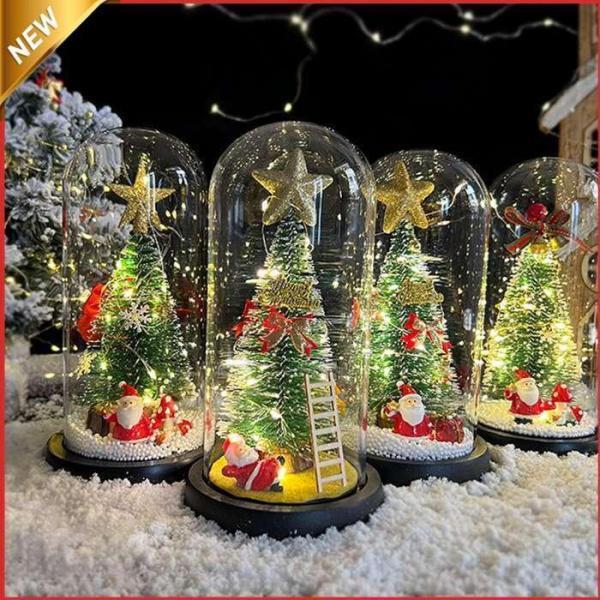 クリスマスツリー 卓上LED グラスボックス ミニツリー クリスマス飾り