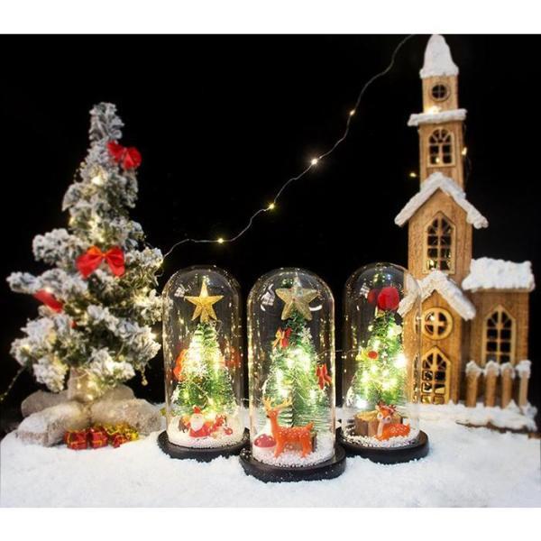 クリスマスツリー 卓上LED グラスボックス ミニツリー クリスマス飾り