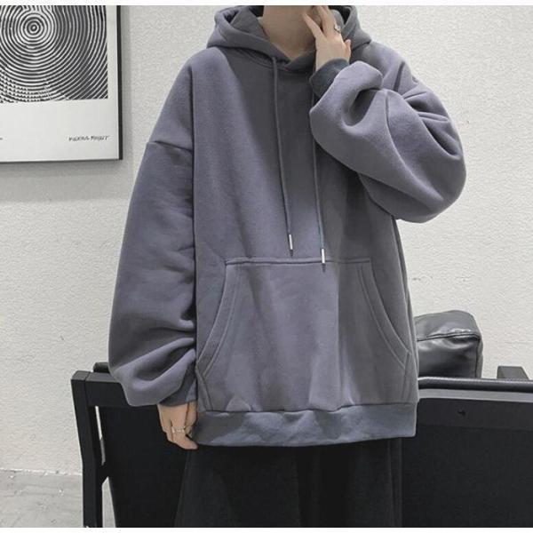 パーカー メンズ フード付き プルオーバー 長袖 ス おしゃれ シンプル