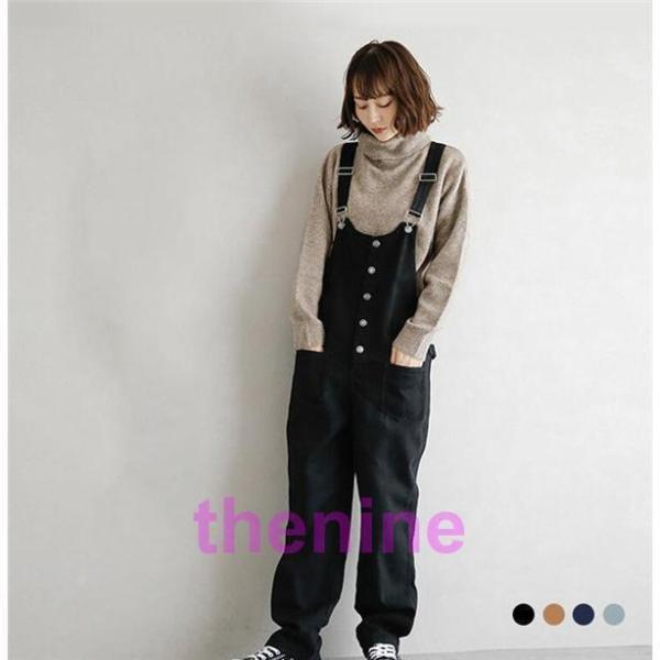 オーバーオール レディース 黒 デニム サロペット パンツ コーデ 20代