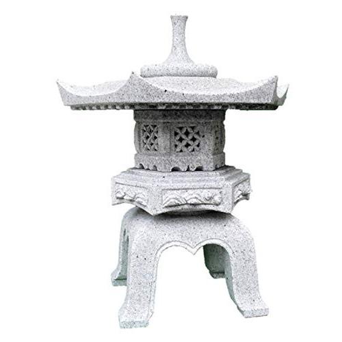 石灯篭 雪見灯篭 角型 岡崎型 天然御影石 １尺5寸 約４8ｃｍ 高さ５６cm 設置用資材付き 石長石材 通販 Yahoo ショッピング