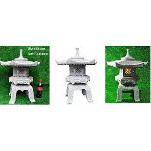 石灯篭 雪見灯篭 角型 岡崎型 天然御影石 １尺5寸 約４8ｃｍ 高さ５６cm 設置用資材付き 石長石材 通販 Yahoo ショッピング