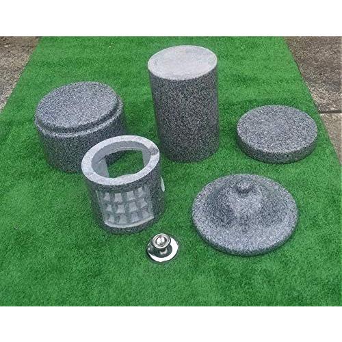 【美品】 青御影石 墓前 灯篭 ６６cm 一対（二本）内部ステンレスローソク立 ローソク立/石灯篭/燈明灯/灯ろう 【1629988903】(57720円)