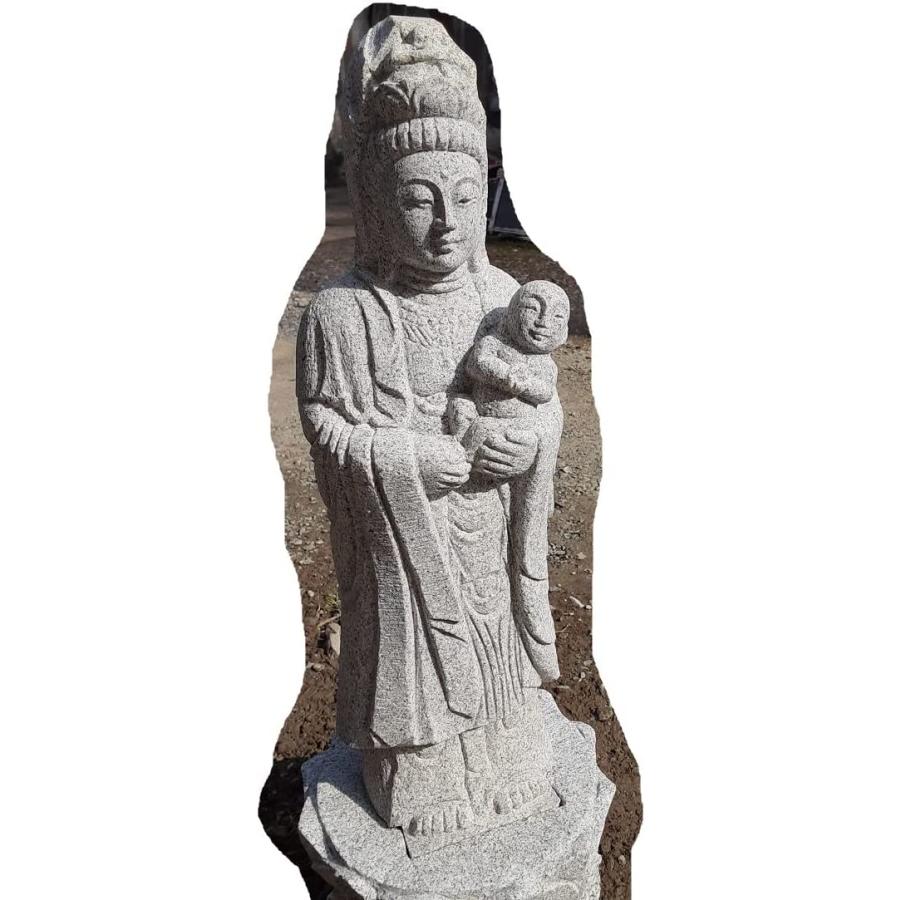 観音菩薩 観音様 慈母観音 御影石 高さ約67ｃｍ 台座付き 設置資材付き 石長石材 通販 Yahoo ショッピング