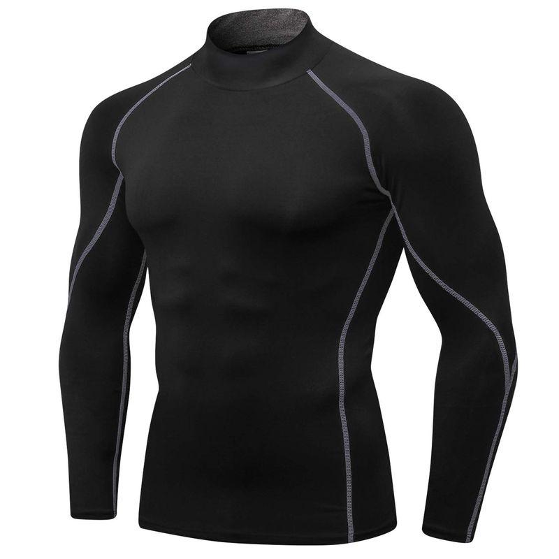 Sillictor スポーツインナー メンズ 長袖 ハイネック コンプレッション トップス スポーツシャツ パワーストレッチ アンダーシャツ
