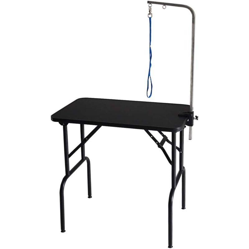 プチリュバンのトリミングテーブル Mサイズ 高さ75?78cm/アジャスター付/台面ブラック75×46cm/足ブラック/折畳機能 (BB75 Mサイズ 高さ75 78cm/アジャスター付/台面ブラック75×46cm/足ブラック/折畳機能 BB75