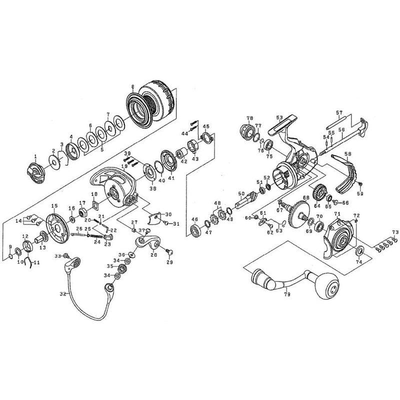 ダイワ(DAIWA) 純正パーツ 16 ブラスト 5000H スプール (2-8) 部品番号 8 部品コード 128A60 00059707 部品番号 部品コード 128A60 DAIWA 純正パーツ ブラスト 5000H スプール