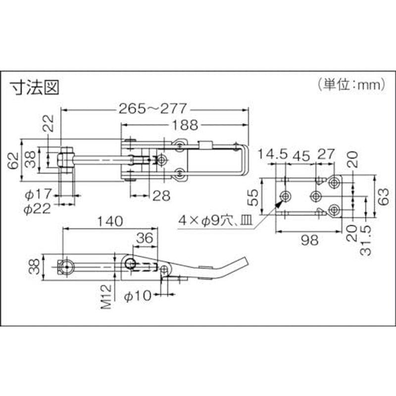 スガツネ工業(Sugatsune)　超強力ロック解除防止機構付ファスナー　TF804TLC