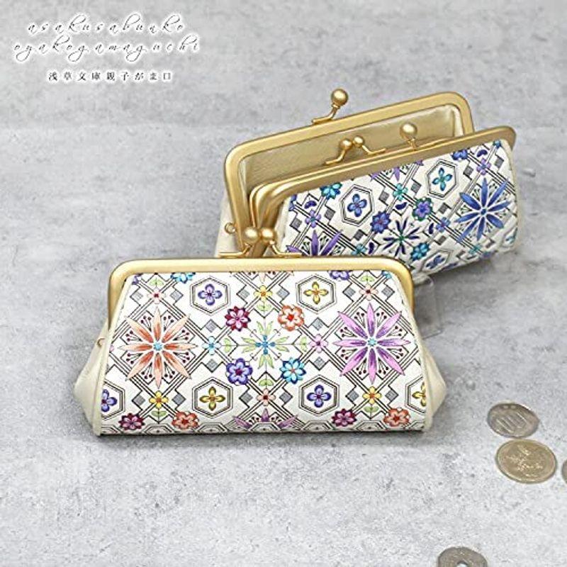 【ほぼ未使用】 浅草文庫 親子 がま口 ミニ 財布 花菱 はなびし 柄 コインケース 小銭入れ 友禅染 革 江戸小紋 ガマ がまぐち ピンク 【R2890585847】(14864円)