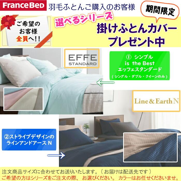 羽毛掛け布団 フランスベッド ダウン90% フェザー10% 0.4kg充填肌掛け