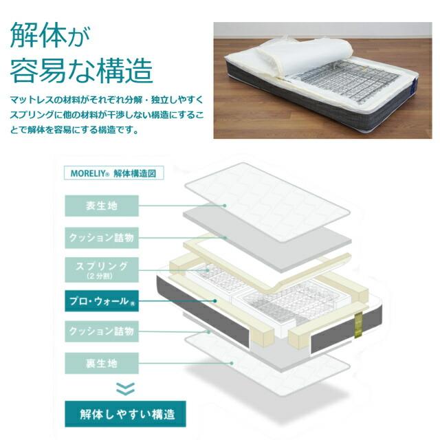 特別価格 ベッドセット フランスベッド セミダブル PR70-05F DR TW-105PWα-MON マットレス ミディアムソフト マットセット 日本製 設置無料_19