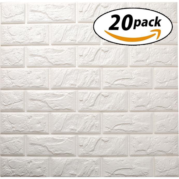 最適な価格 Isl ウォールステッカー ヴィンテージレンガ調 ホワイト 3dクッション壁紙 60cm 60cm 枚セット 最新人気 Www Technet 21 Org