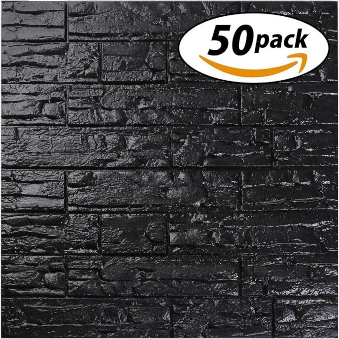 Isl ウォールステッカー レンガ調 荒目柄 黒 3dクッション壁紙 70cm 77cm 50枚セット Ws027 Rbb L 50 Isl Yahoo 店 通販 Yahoo ショッピング