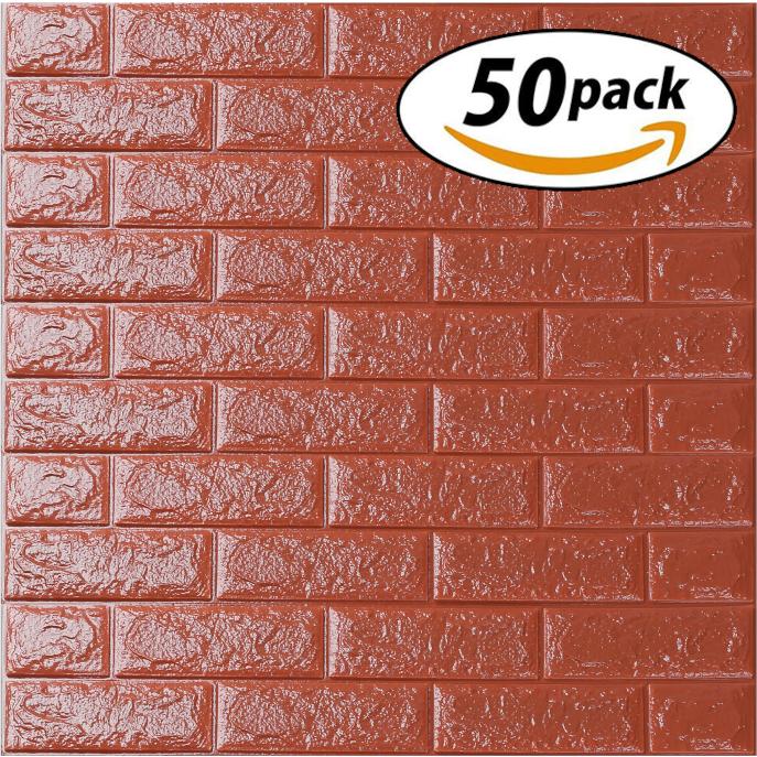 全商品オープニング価格特別価格 Isl ウォールステッカー レンガ調 ブラウン 3dクッション壁紙 70cm 77cm 50枚セット 100 本物保証 Atempletonphoto Com
